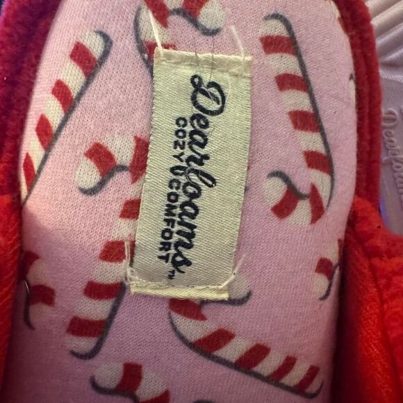 Dearfoams Women's Red "Mama Claus" Slippers Size Large 9/10 - Picture 6 of 6